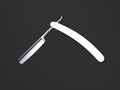 White sharp straight razor. 3d rendering