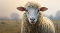 Empathetic Sheep: A Close-up Portrait In Soft Lighting