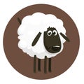 White Sheep Cartoon Mascot Character Standing. Vector Illustration Isolated on white. Royalty Free Stock Photo