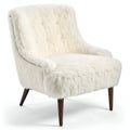 A White Sheepskin Chair Isolated on White Background Royalty Free Stock Photo