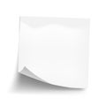 White sheet of note paper isolated on white background. Sticky note. Mockup of white note paper. Vector