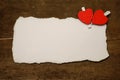 White sheet paper love notes and heart shape Royalty Free Stock Photo