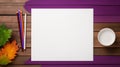 white sheet of paper and a set of colorful pencils Royalty Free Stock Photo