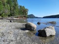 White shell beach at Montague Harbour Marine Park