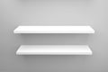 White shelves on a white wall clean minimalistic product showcase mockup template