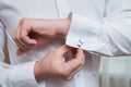 White shirt and cufflink Royalty Free Stock Photo