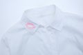 White shirt for men with pink lipstick print on collar