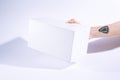 White shoe box mockup design. Royalty Free Stock Photo