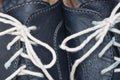 White shoelace bow closup Royalty Free Stock Photo