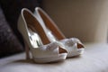 White Shoes with Jewels Royalty Free Stock Photo