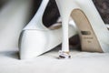 White Shoes with Jewels Royalty Free Stock Photo
