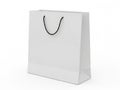 White shopping bag with black handle isolated on white background Royalty Free Stock Photo