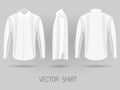 White short long sleeve shirt design templates. vector mock up