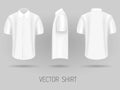 White short sleeve shirt design templates. vector mock up