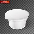 White Short And Stout Tub Food Plastic Container For Dessert