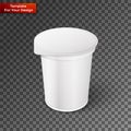 White Short And Stout Tub Food Plastic Container For Dessert