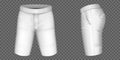White shorts for men vector mockup, male pants Royalty Free Stock Photo