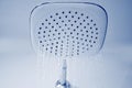 Head shower with pouring water drops Royalty Free Stock Photo