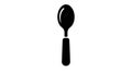 Black Silhouette of a Spoon on a White Background (1075 Royalty Free Stock Photo