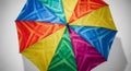 Vibrant Rainbow Geometric Pattern Umbrella Open View With Colorful Panels And Abstract On White Background Royalty Free Stock Photo