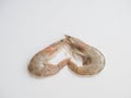 White shrimps forming a heart 