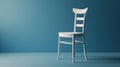 White side chair on blue background Royalty Free Stock Photo