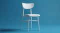 White side chair on blue background Royalty Free Stock Photo