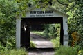 White sided covered bridge in rural Indiana