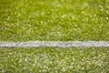 White Sideline of Soccer Football Field Royalty Free Stock Photo