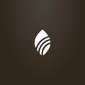 Simple vector flat art negative space sign of a leaf with three rounded stripes