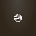 Simple vector minimalistic round sign of divergent circles similar to a fingerprint