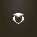 Vector outline sign of owl bird shape Royalty Free Stock Photo