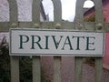 Sign PRIVATE in Ireland Royalty Free Stock Photo
