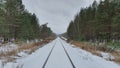 A white silence at winter railways Royalty Free Stock Photo