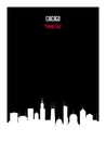 White silhouette chicago urban skyline on black background. Royalty Free Stock Photo