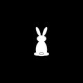 White silhouette easter rabbit. Easter Bunny. flat style