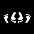 White silhouette of feet of couple having sex sign simple icon.