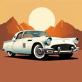 White Silhouette Ford Thunderbird Image Creation