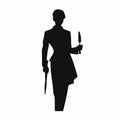 Elegant Silhouette Of A Chef: Feminine Sculpture In Dystopian Realism