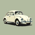 White Silhouette Volkswagen Beetle Image Creation Royalty Free Stock Photo