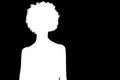 White silhouette of women on black background Royalty Free Stock Photo