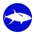 A yellowfin tuna fish silhouette Royalty Free Stock Photo