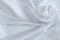 White silk delicate fabric spun and draped