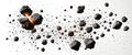 asteroids white background stones Royalty Free Stock Photo