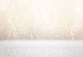 White and silver abstract bokeh lights. defocused background Royalty Free Stock Photo