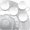 White and silver abstract technology background