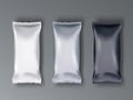 White, Silver And Black Slim Foil Package Bag Royalty Free Stock Photo