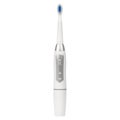 White with silver electronic toothbrush.