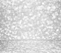 White silver glitter bokeh abstract background Royalty Free Stock Photo