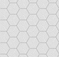 White on silver multi hexagonal line pattern seamless repeat background Royalty Free Stock Photo